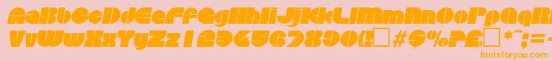 Fonte DiscoItalic – fontes laranjas em um fundo rosa