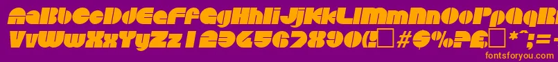 DiscoItalic Font – Orange Fonts on Purple Background