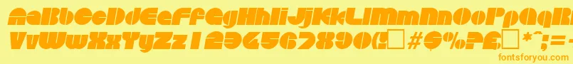 Police DiscoItalic – polices orange sur fond jaune