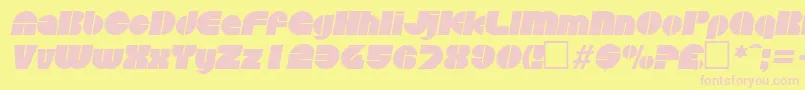 Fonte DiscoItalic – fontes rosa em um fundo amarelo