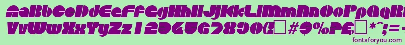DiscoItalic Font – Purple Fonts on Green Background