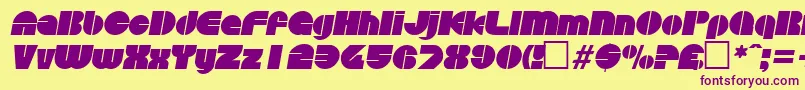 DiscoItalic-Schriftart – Violette Schriften auf gelbem Hintergrund