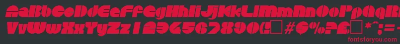 フォントDiscoItalic – 黒い背景に赤い文字