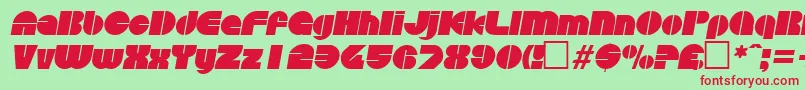DiscoItalic Font – Red Fonts on Green Background