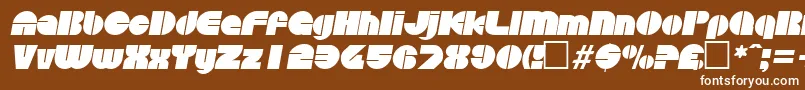 Fonte DiscoItalic – fontes brancas em um fundo marrom