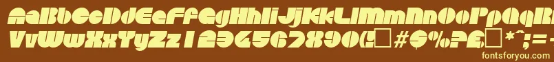 DiscoItalicフォントについての詳細 フォントDiscoItalic – 黄色のフォント、茶色の背景