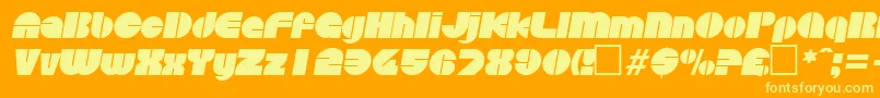 DiscoItalic Font – Yellow Fonts on Orange Background