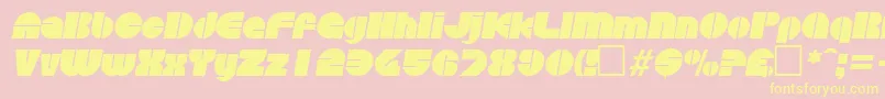 DiscoItalic Font – Yellow Fonts on Pink Background