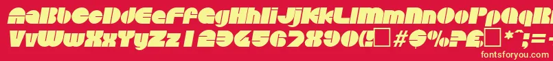 DiscoItalic Font – Yellow Fonts on Red Background