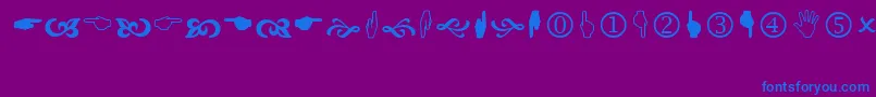 fuente Wingdings2 – Fuentes Azules Sobre Fondo Morado