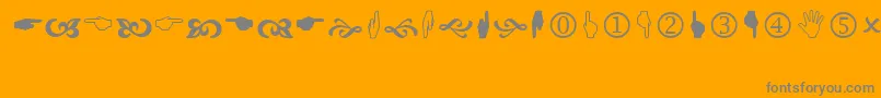 Wingdings2-Schriftart – Graue Schriften auf orangefarbenem Hintergrund