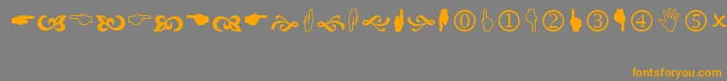 Wingdings2 Font – Orange Fonts on Gray Background