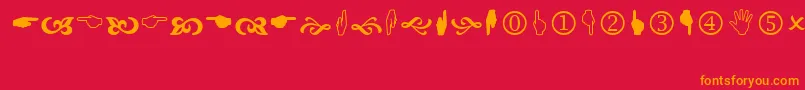 Wingdings2 Font – Orange Fonts on Red Background