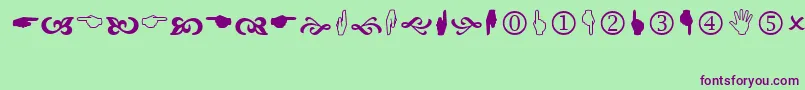 Wingdings2 Font – Purple Fonts on Green Background