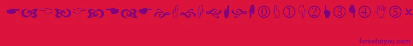 Wingdings2-Schriftart – Violette Schriften auf rotem Hintergrund