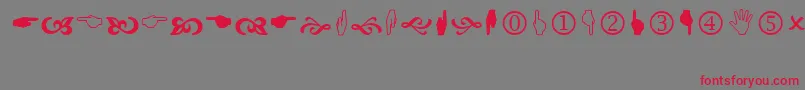 フォントWingdings2 – 赤い文字の灰色の背景