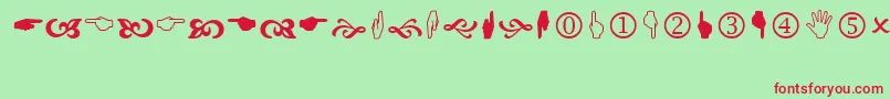 Wingdings2 Font – Red Fonts on Green Background