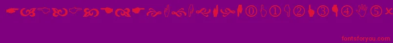 Wingdings2 Font – Red Fonts on Purple Background