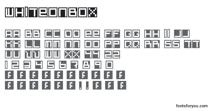 Whiteonbox-fontti – aakkoset, numerot, erikoismerkit
