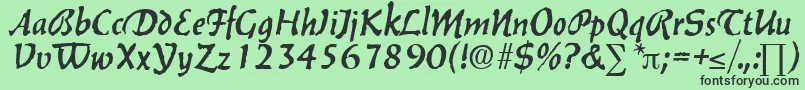 フォントBalzacDb – 緑の背景に黒い文字