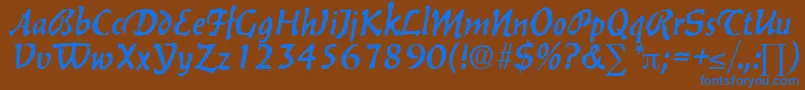 BalzacDb Font – Blue Fonts on Brown Background