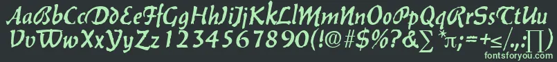 BalzacDb Font – Green Fonts on Black Background