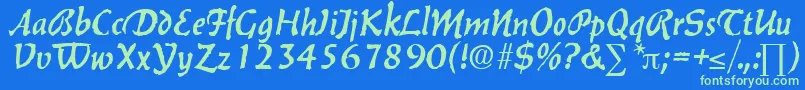 BalzacDb Font – Green Fonts on Blue Background