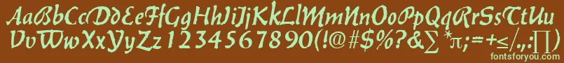 BalzacDb Font – Green Fonts on Brown Background