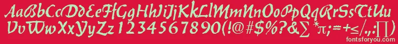 BalzacDb Font – Green Fonts on Red Background