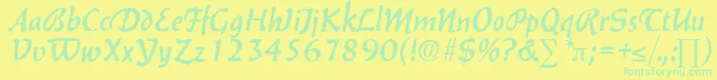 BalzacDb Font – Green Fonts on Yellow Background