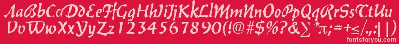 BalzacDb Font – Pink Fonts on Red Background