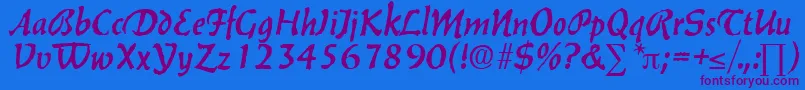 BalzacDb Font – Purple Fonts on Blue Background