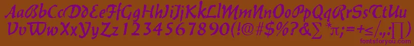 BalzacDb Font – Purple Fonts on Brown Background