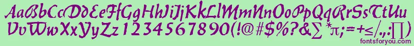 BalzacDb Font – Purple Fonts on Green Background