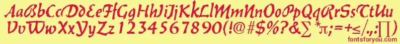 BalzacDb Font – Red Fonts on Yellow Background