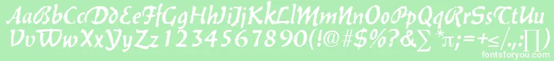 BalzacDb Font – White Fonts on Green Background