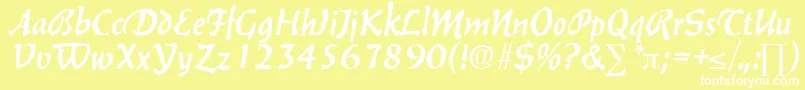 BalzacDb Font – White Fonts on Yellow Background