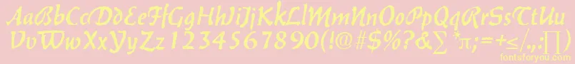 BalzacDb Font – Yellow Fonts on Pink Background