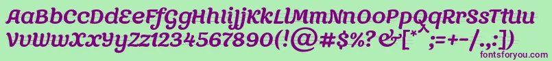 OtradaDemo Font – Purple Fonts on Green Background