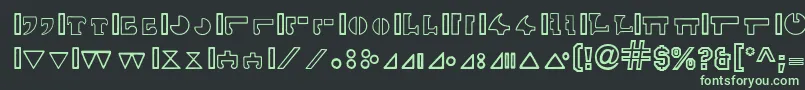 InterlacHollow-fontti – vihreät fontit mustalla taustalla