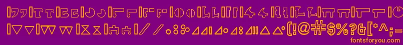 InterlacHollow Font – Orange Fonts on Purple Background