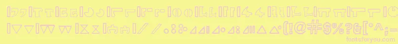 InterlacHollow Font – Pink Fonts on Yellow Background