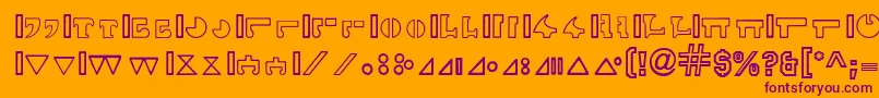 InterlacHollow Font – Purple Fonts on Orange Background