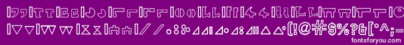 フォントInterlacHollow – 紫の背景に白い文字