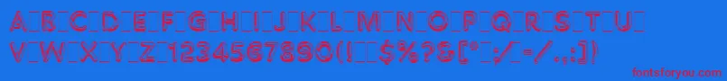 ChromiumOneLetPlain.1.0-Schriftart – Rote Schriften auf blauem Hintergrund