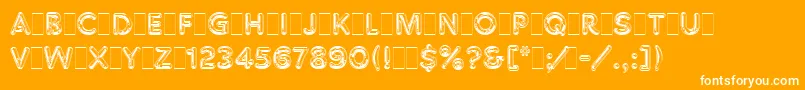 ChromiumOneLetPlain.1.0-Schriftart – Weiße Schriften auf orangefarbenem Hintergrund