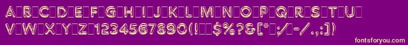 ChromiumOneLetPlain.1.0-Schriftart – Gelbe Schriften auf violettem Hintergrund