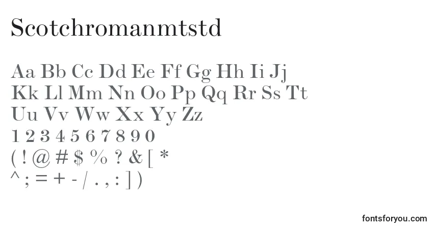 Шрифт Scotchromanmtstd – алфавит, цифры, специальные символы