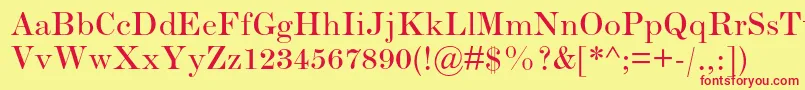 Scotchromanmtstd-fontti – punaiset fontit keltaisella taustalla