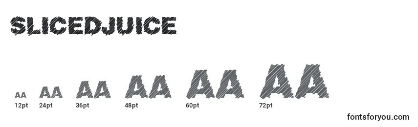 Размеры шрифта SlicedJuice
